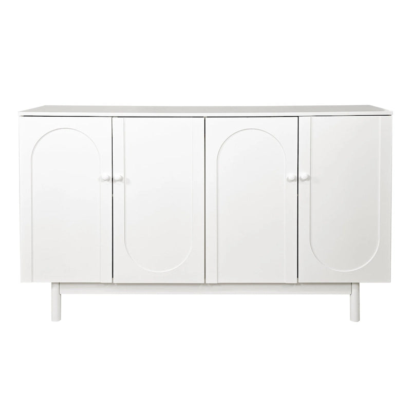 4-Door Intaglio Storage Cabinet with Pine Legs