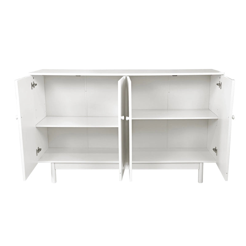 4-Door Intaglio Storage Cabinet with Pine Legs