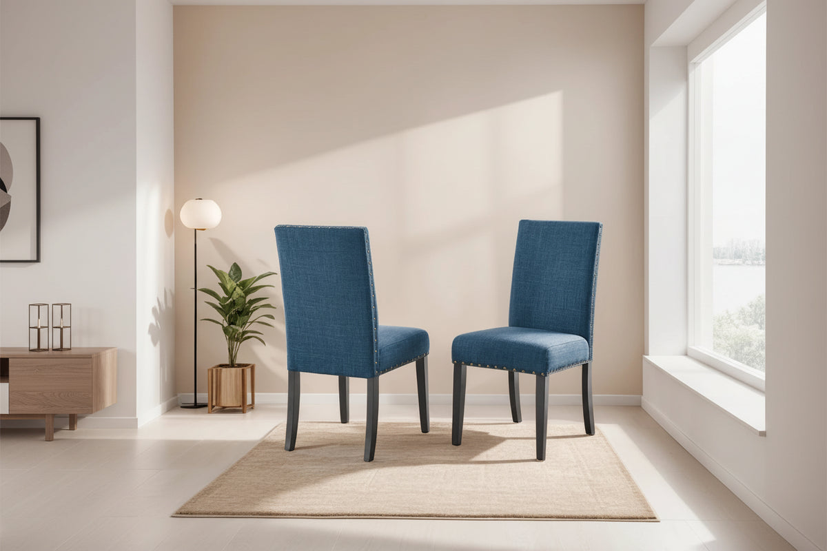 Fabric Dining Chairs with Nailhead Trim,Set of 2