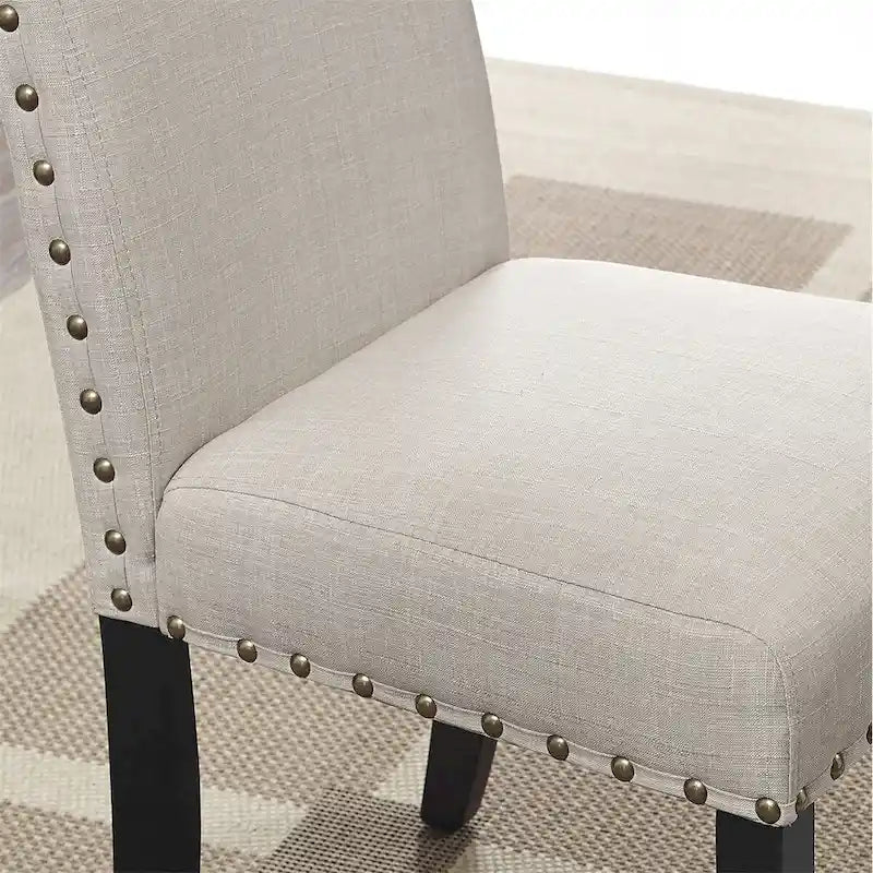 Fabric Dining Chairs with Nailhead Trim,Set of 2
