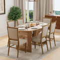 Oak Wood Double Pedestal Dining Table, Seats 4 to 6