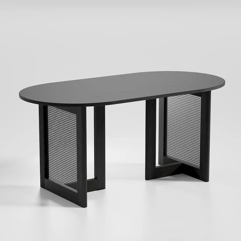 Oak Wood Double Pedestal Dining Table, Seats 4 to 6