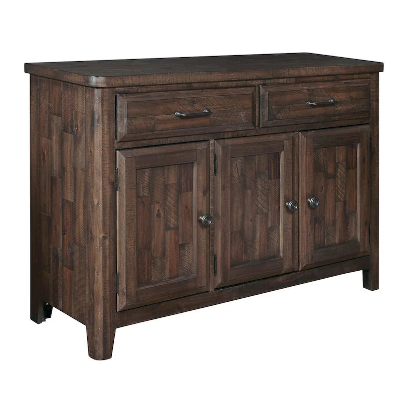 Farmhouse Buffet Cabinet with 3 Doors, 2 Drawers and Acacia Wood Finish