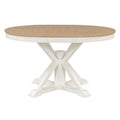 54-Inch Farmhouse Oval Extendable Dining Table, Black MDF