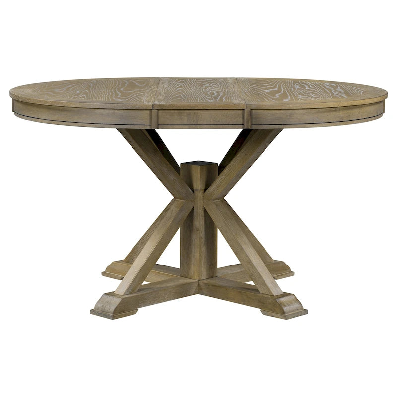 54-Inch Farmhouse Oval Extendable Dining Table, Black MDF