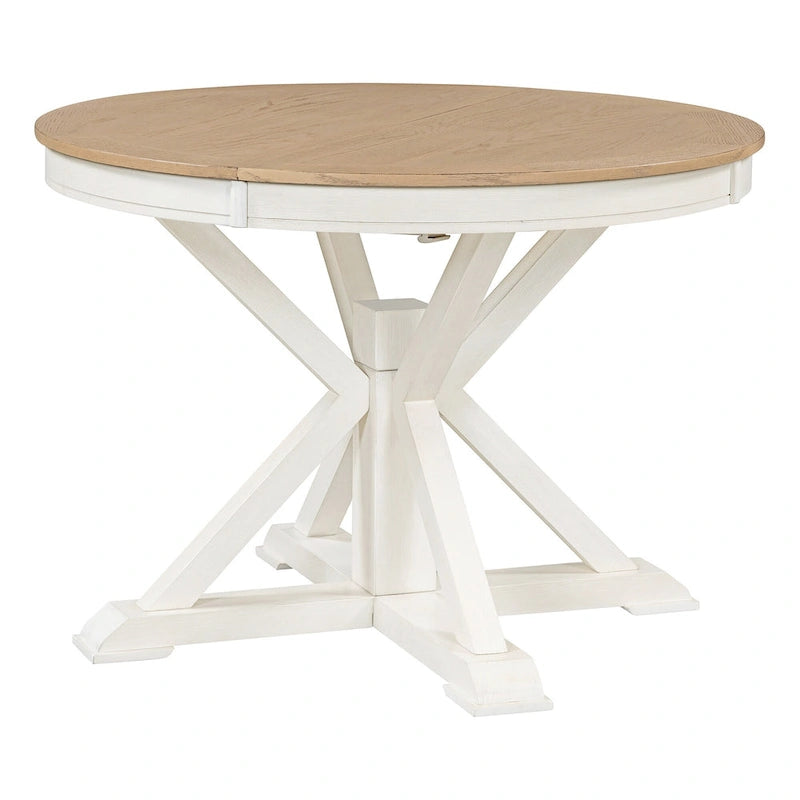 54-Inch Farmhouse Oval Extendable Dining Table, Black MDF