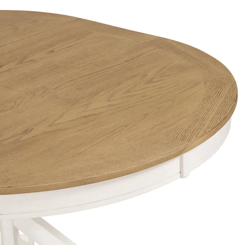 54-Inch Farmhouse Oval Extendable Dining Table, Black MDF