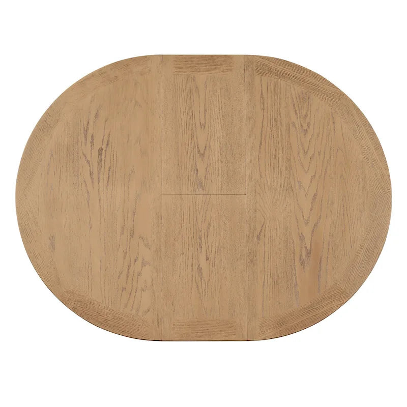54-Inch Farmhouse Oval Extendable Dining Table, Black MDF