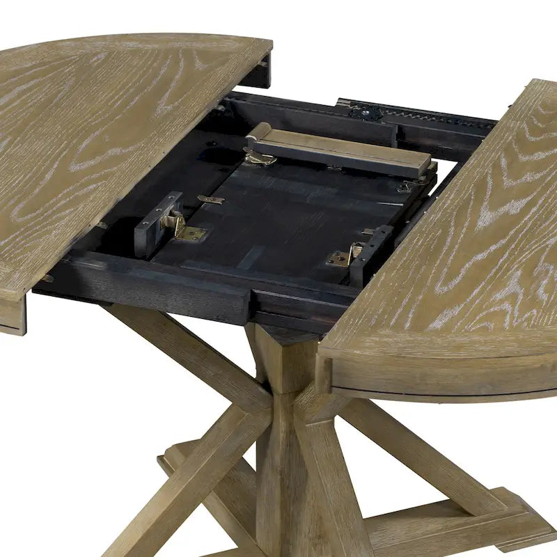 54-Inch Farmhouse Oval Extendable Dining Table, Black MDF