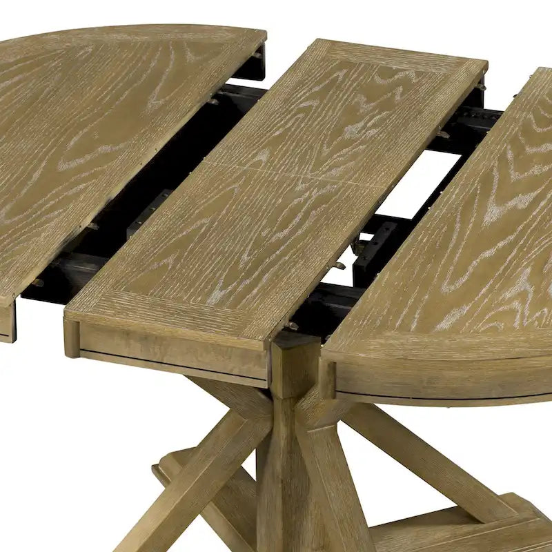 54-Inch Farmhouse Oval Extendable Dining Table, Black MDF