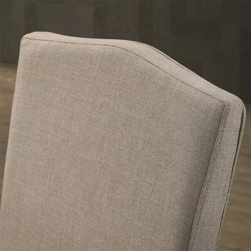 Upholstered Dining Chair with Nailhead Trim and Antique Gray Wood Legs, Set of 2