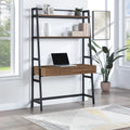 45-Inch Ladder Desk with Graduated Storage Shelves and Two Drawers