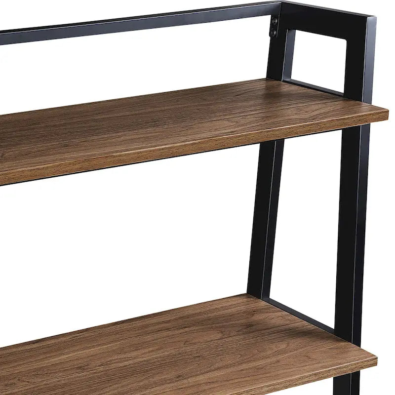 45-Inch Ladder Desk with Graduated Storage Shelves and Two Drawers