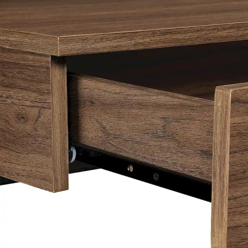 45-Inch Ladder Desk with Graduated Storage Shelves and Two Drawers