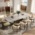 Mid-Century Dining Chair, Cream Upholstered Seat & Back, Solid Walnut Wood Legs