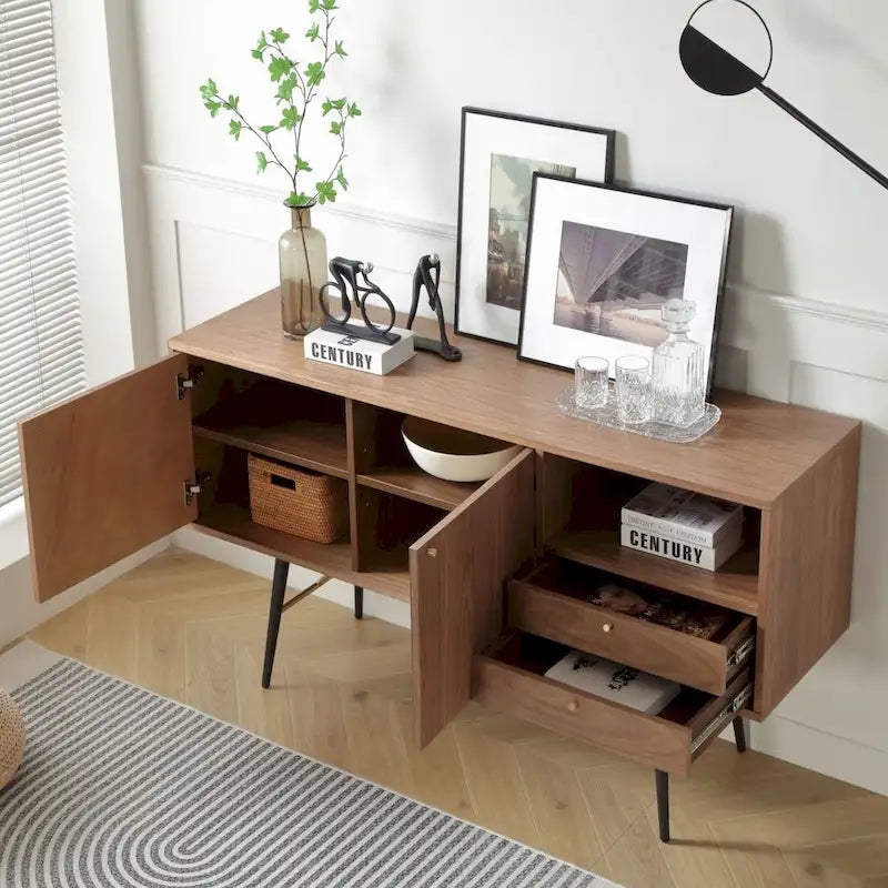 Mid-century Modern Kitchen Storage Sideboard & Buffet Cabinet TV Stand