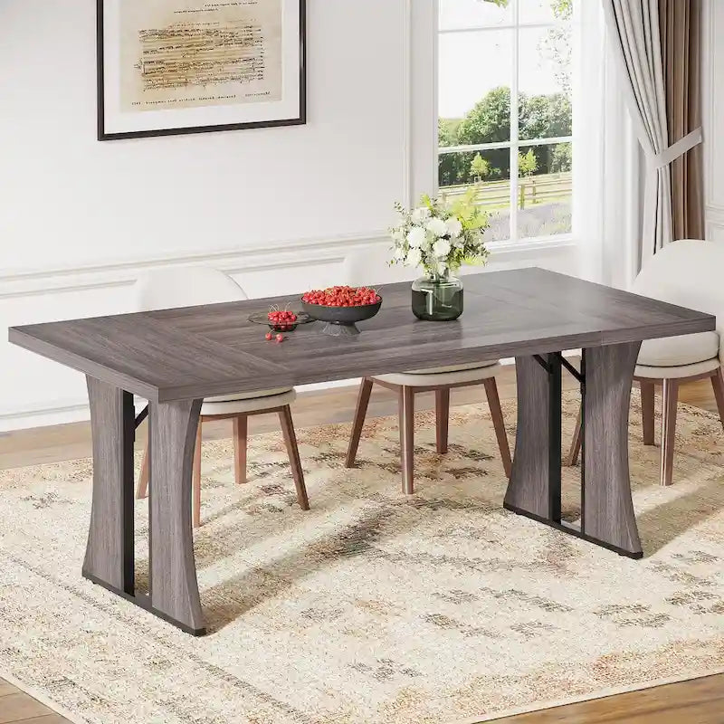 70.9 inch Large Dining Table for 6-8, Farmhouse Kitchen Table for Dining Room